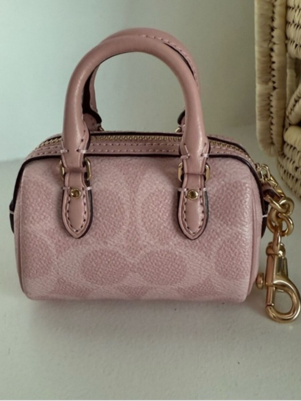 Coach Signature Mini Rowan Charm in Powder Pink - Picture 3 of 5